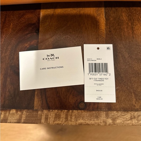 Coach Theo Leather Tote “Signature C” Canyon Handbag Bag $450 - Picture 9 of 15